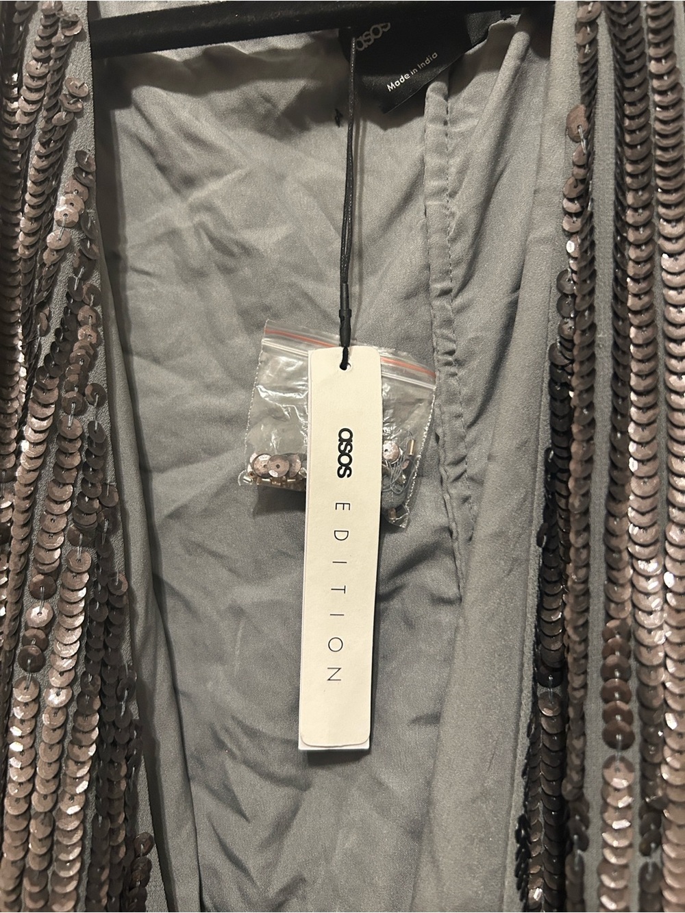 ASOS Embellished Silver Fringe Open Jacket - Picture 2 of 7